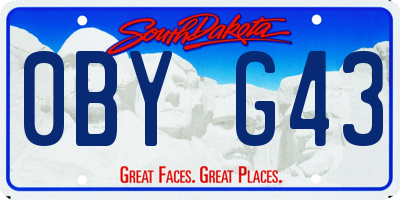 SD license plate 0BYG43