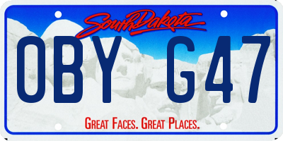 SD license plate 0BYG47