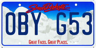 SD license plate 0BYG53