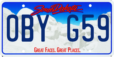 SD license plate 0BYG59