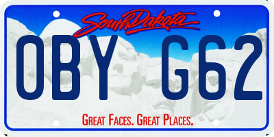 SD license plate 0BYG62