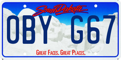 SD license plate 0BYG67
