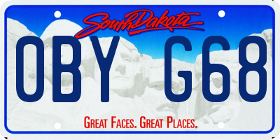 SD license plate 0BYG68