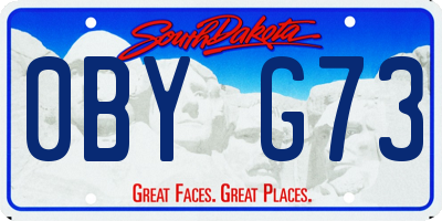 SD license plate 0BYG73