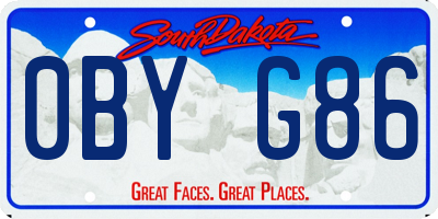 SD license plate 0BYG86