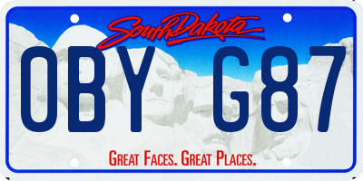 SD license plate 0BYG87