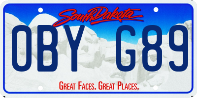 SD license plate 0BYG89