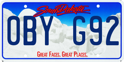SD license plate 0BYG92