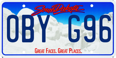 SD license plate 0BYG96