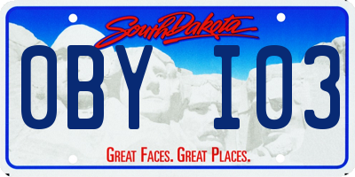 SD license plate 0BYI03