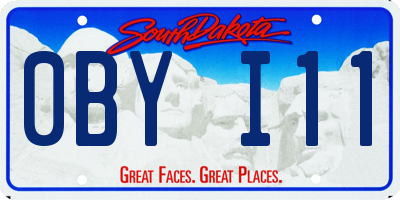 SD license plate 0BYI11