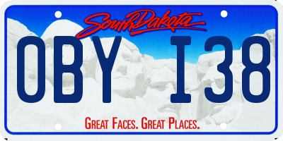 SD license plate 0BYI38