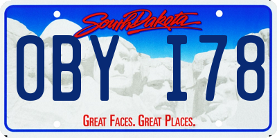 SD license plate 0BYI78