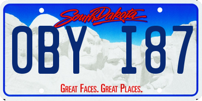 SD license plate 0BYI87