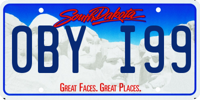 SD license plate 0BYI99