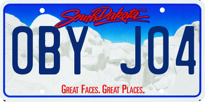 SD license plate 0BYJ04