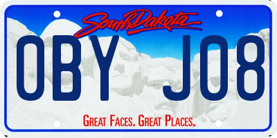 SD license plate 0BYJ08