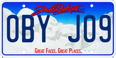 SD license plate 0BYJ09