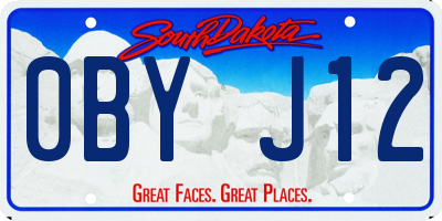 SD license plate 0BYJ12