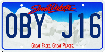 SD license plate 0BYJ16