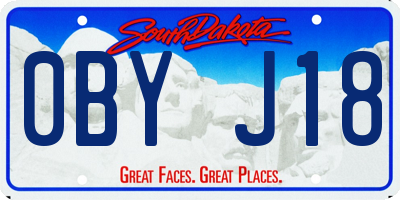 SD license plate 0BYJ18