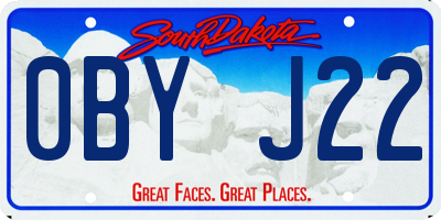 SD license plate 0BYJ22