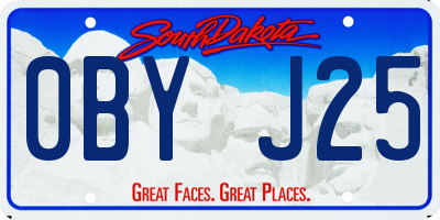 SD license plate 0BYJ25