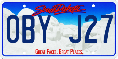 SD license plate 0BYJ27