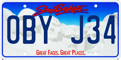 SD license plate 0BYJ34