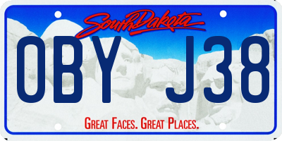 SD license plate 0BYJ38