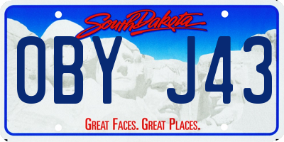 SD license plate 0BYJ43