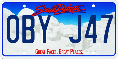 SD license plate 0BYJ47