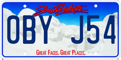SD license plate 0BYJ54