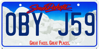 SD license plate 0BYJ59