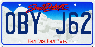 SD license plate 0BYJ62