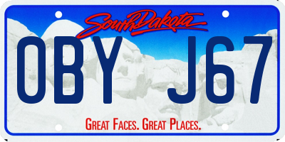 SD license plate 0BYJ67