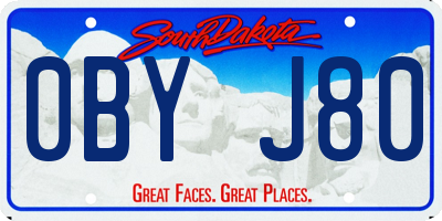 SD license plate 0BYJ80
