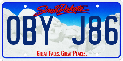 SD license plate 0BYJ86