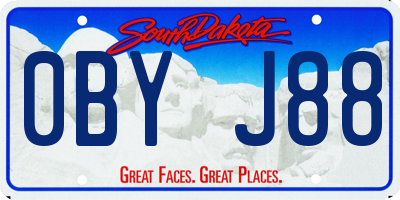 SD license plate 0BYJ88