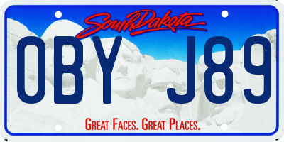 SD license plate 0BYJ89