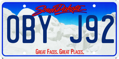 SD license plate 0BYJ92