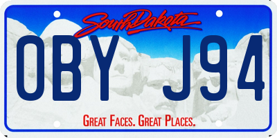 SD license plate 0BYJ94