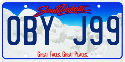 SD license plate 0BYJ99
