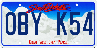 SD license plate 0BYK54