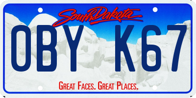 SD license plate 0BYK67