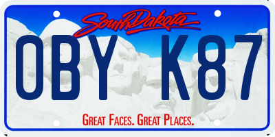 SD license plate 0BYK87