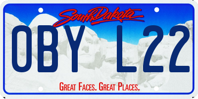 SD license plate 0BYL22