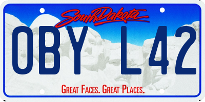 SD license plate 0BYL42