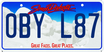 SD license plate 0BYL87