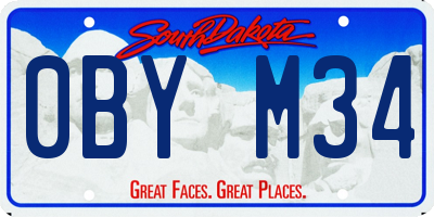 SD license plate 0BYM34